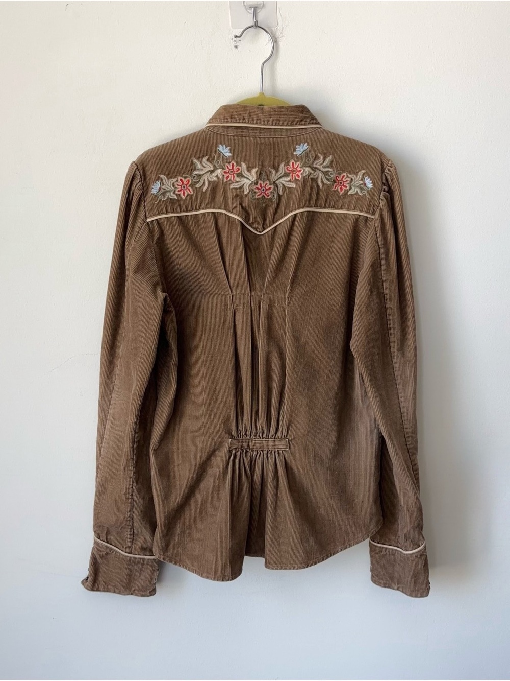 Vintage Ralph Lauren Embroidered Western Corduroy Pearl Snap Shirt Size XS - Picture 7 of 10